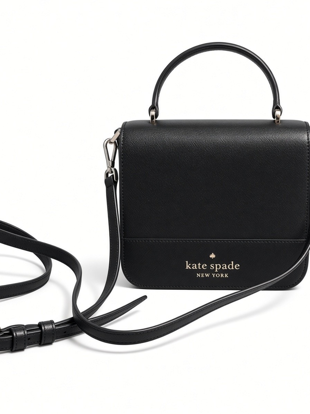 kate spade Black Saffiano Leather Top-Handle Crossbody Bag